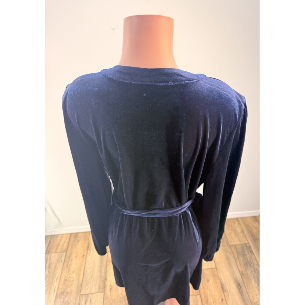 NEW Draper James Wrap Women Dress Plus 2XL Long Sleeve W/Pocket Blue Velvet - Picture 3 of 16